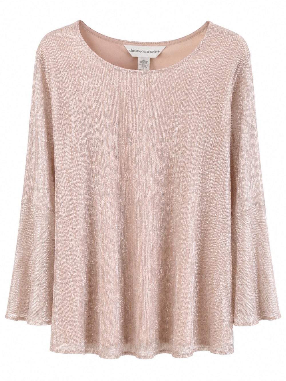 337. Christopher & Banks Metallic Blush Long-Sleeve Top